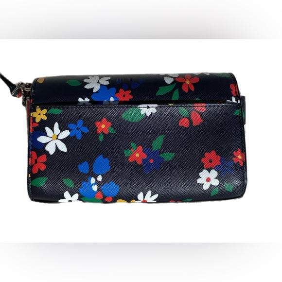 Kate Spade Staci Sailing Floral Small Flap Crossbody in Black Multi - Picture 2 of 16